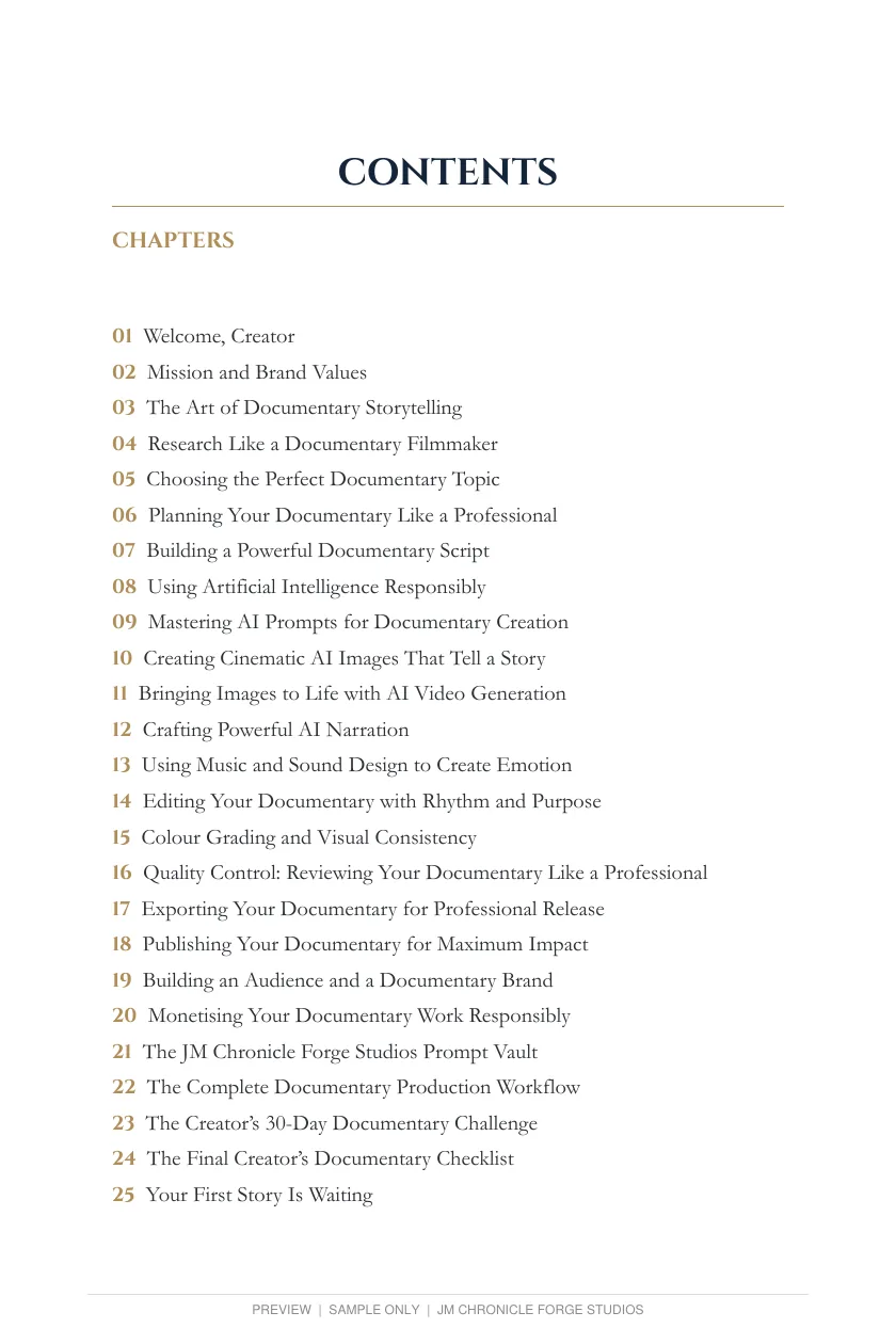Handbook contents preview