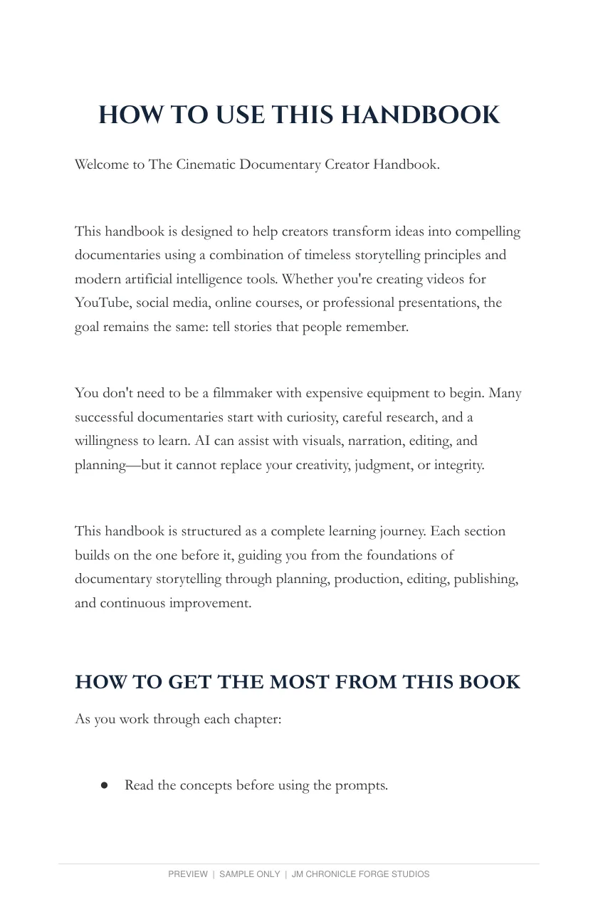 How to use the handbook preview